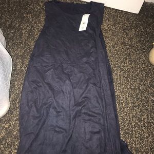 suede navy blue dress
